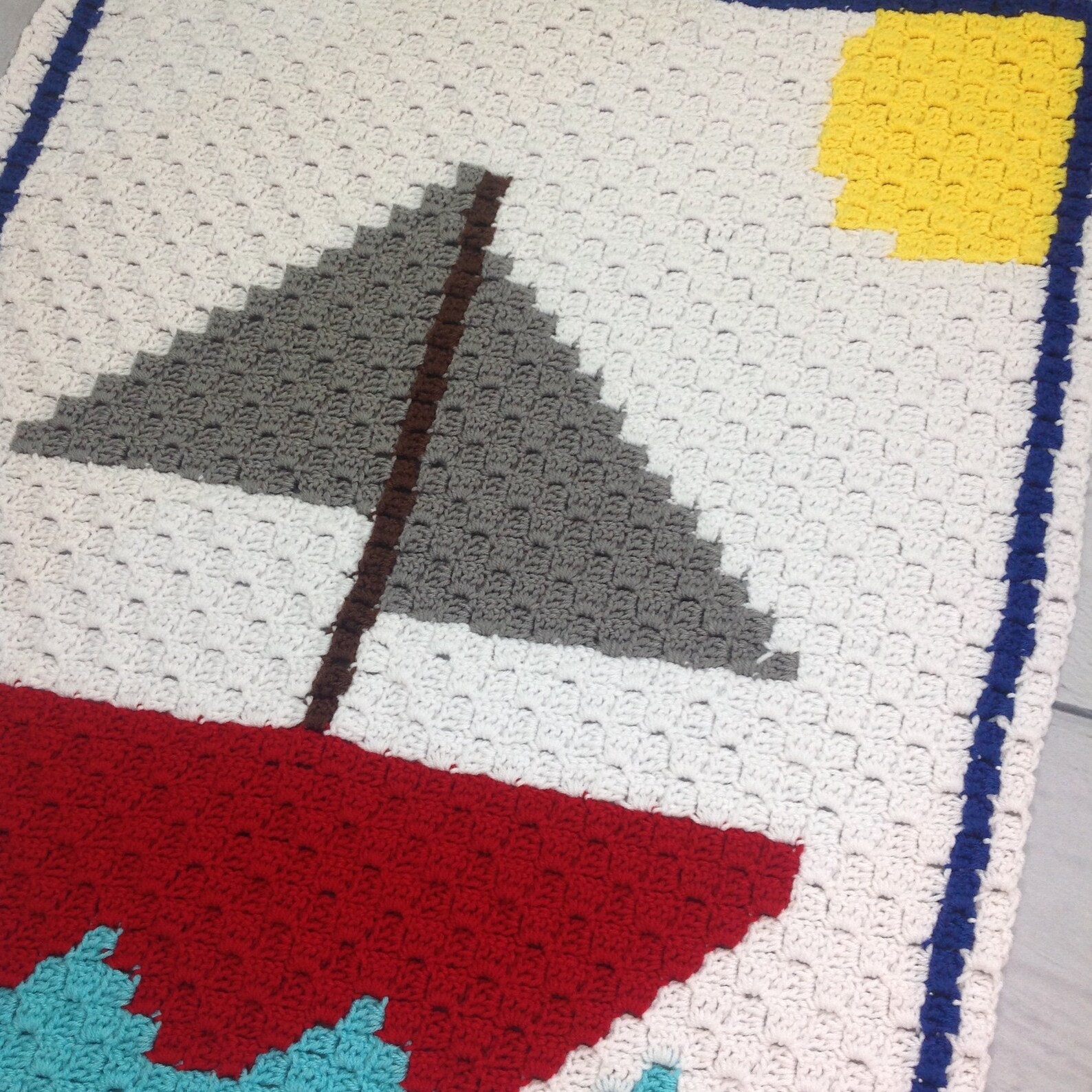 Sailboat Baby Blanket Crochet Pattern Graphgan Crochet Etsy