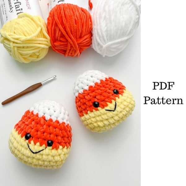 Easy Candy Corn Crochet Pattern, Amigurumi Candy Corn Crochet Pattern, Amigurumi Pattern, Downloadable PDF Pattern, Free Crochet Pattern