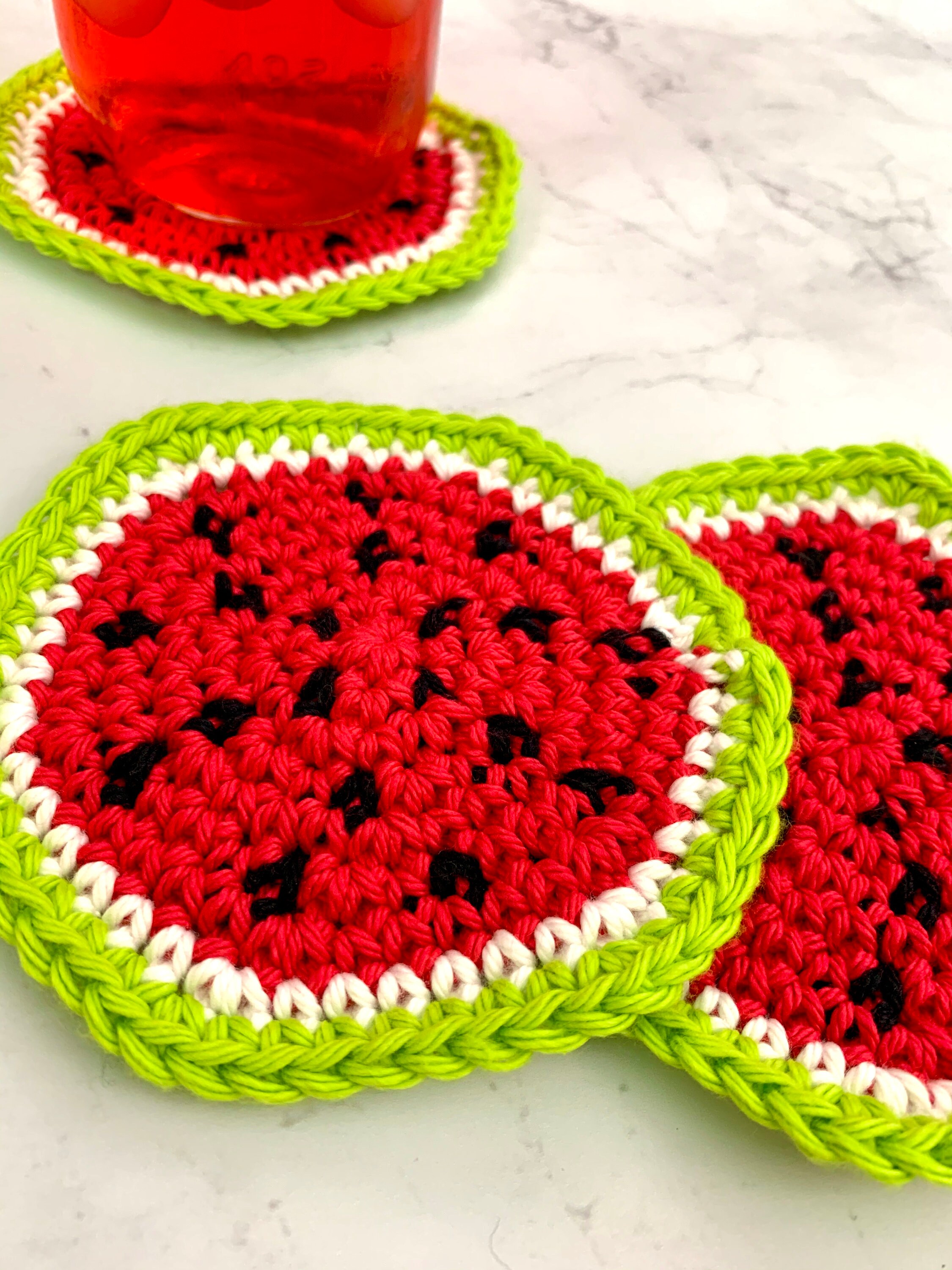 Watermelon Coasters Crochet Pattern Crochet PDF Pattern Etsy