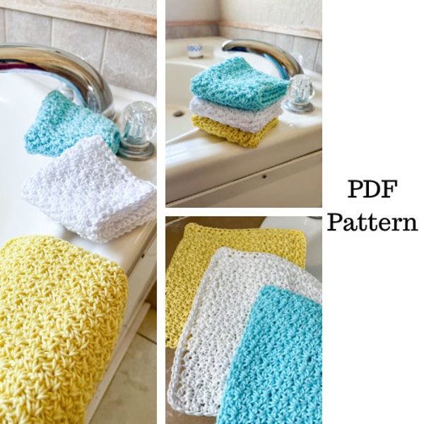 Easy Washcloth Crochet Pattern, Washcloth Pattern, Crochet PDF Pattern, Dishcloth Crochet Pattern, Downloadable PDF Pattern, Free Pattern