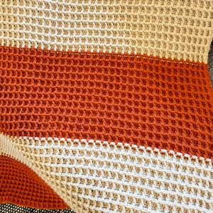 Easy Waffle Stitch Throw Blanket Crochet Pattern, Crochet PDF Pattern, Blanket Crochet Pattern, Downloadable PDF Pattern, Free Pattern image 3