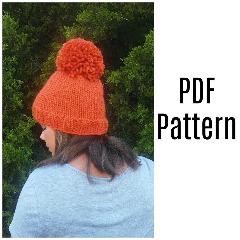 Simple Chunky Knit Hat Pattern Free Knitting Pattern Pdf Knit Pattern Easy Knit Pattern Hat Pattern Instant Download Pdf Pattern