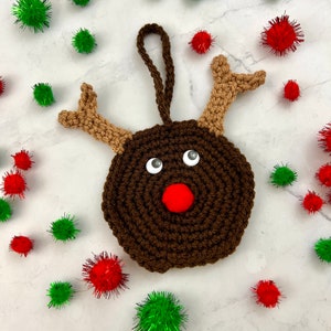 Rudolph Ornament Crochet Pattern, Crochet PDF Pattern, Christmas Crochet Pattern, Downloadable PDF Pattern, Free Crochet Pattern image 2