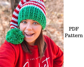 Elf Hat in 6 Sizes Crochet Pattern, Crochet PDF Pattern, Christmas Pattern, Downloadable PDF Pattern, Crochet Pattern, Free Crochet Pattern