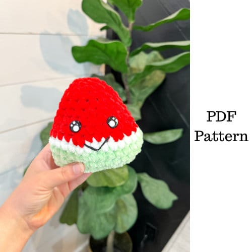 Watermelon Slice Crochet Pattern, Easy Plushie Pattern, Crochet PDF Pattern, Amigurumi Crochet Pattern, Downloadable PDF Pattern