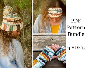 Canyon Collection Crochet Pattern Bundle, 3 Crochet PDF Patterns, Downloadable PDF Pattern, Crochet Pattern, Free Crochet Pattern