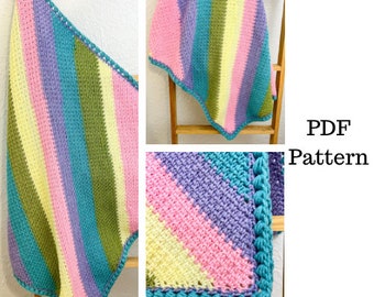 C2C Moss Stitch Blanket Crochet Pattern, Baby Blanket, Crochet PDF Pattern, Blanket Crochet Pattern, Downloadable PDF Pattern, Free Pattern