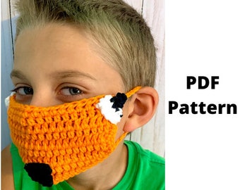 Fox Face Mask Cover Up Crochet Pattern, Crochet PDF Pattern, Face Mask Crochet Pattern, Downloadable PDF Pattern, Free Crochet Pattern