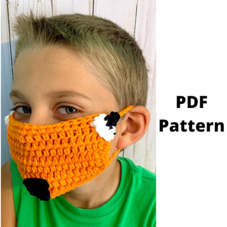 Fox Face Mask Cover Up Crochet Pattern, Crochet PDF Pattern, Face Mask Crochet Pattern, Downloadable PDF Pattern, Free Crochet Pattern image 1