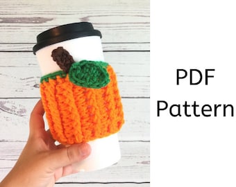 Pumpkin Cup Cozy Crochet Pattern, Crochet PDF Pattern, Cup Cozy Pattern, Downloadable PDF Pattern, Crochet Pattern, Free Crochet Pattern