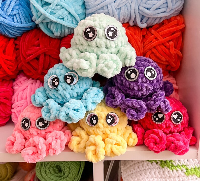 Mini Octopus Crochet Pattern, Mini Octopi Pattern, PDF Pattern, Amigurumi Crochet Pattern, Downloadable PDF Pattern, Free Crochet Pattern image 4