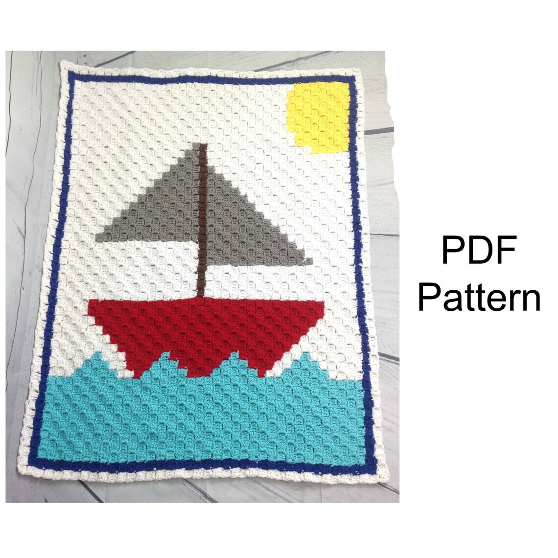 Sailboat Baby Blanket Crochet Pattern, Graphgan Crochet Pattern ...