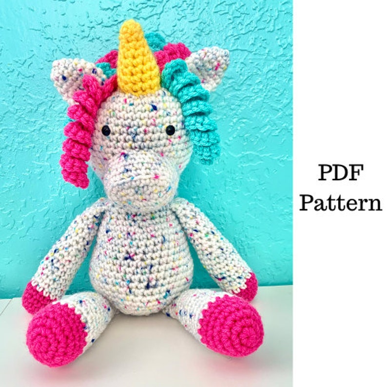 Penelope the Unicorn Crochet Pattern, Crochet PDF Pattern, Amigurumi Crochet Pattern, Downloadable PDF Pattern, Free Crochet Pattern image 1