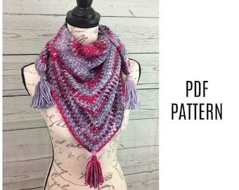 Triangle Scarf Crochet Pattern, Scarf Pattern, Crochet PDF Pattern, Downloadable PDF Pattern, Crochet Pattern, Free Crochet Pattern