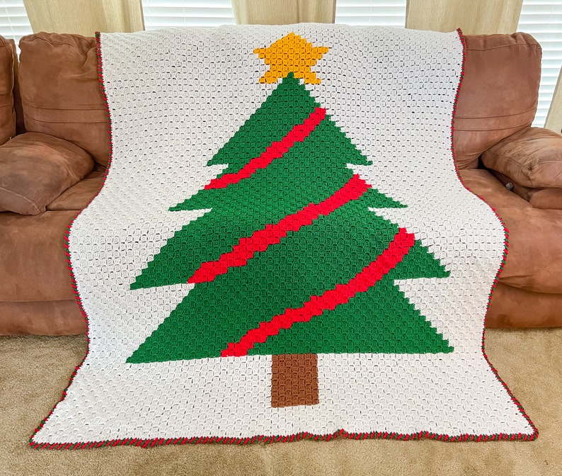Christmas Tree Blanket Crochet Pattern, Crochet PDF Pattern, Christmas Blanket Crochet Pattern, Downloadable PDF Pattern, Free Pattern image 2