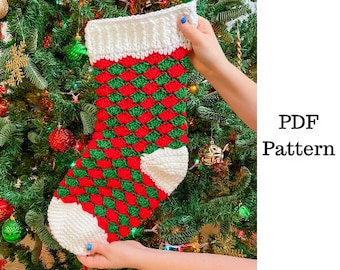 Christmas Stocking Crochet Pattern, Stocking Pattern, Christmas Crochet Pattern, Crochet PDF Pattern, Downloadable PDF Pattern