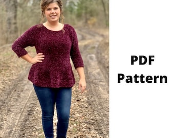 Pretty in Peplum Sweater Crochet Pattern, Sweater Crochet Pattern, Crochet PDF Pattern, Downloadable PDF Pattern, Free Crochet Pattern