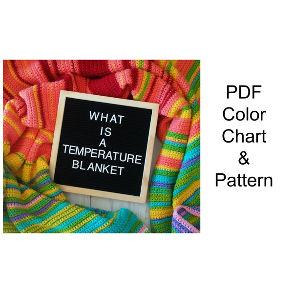 Temperature Blanket Crochet Pattern & Color Chart, PDF Color Chart, Downloadable PDF Pattern, Crochet Pattern, Free Crochet Pattern