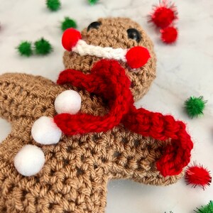 Gingerbread Man Crochet Pattern, Crochet PDF Pattern, Stuffie Crochet Pattern, Downloadable PDF Pattern, Free Crochet Pattern, Christmas image 3