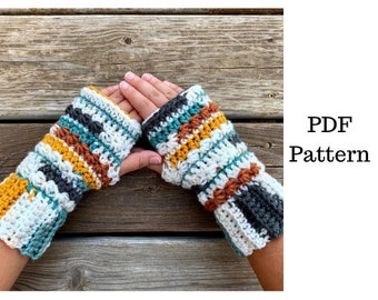 Canyon Fingerless Gloves Crochet Pattern, Gloves Crochet PDF Pattern, Downloadable PDF Pattern, Crochet Pattern, Free Crochet Pattern