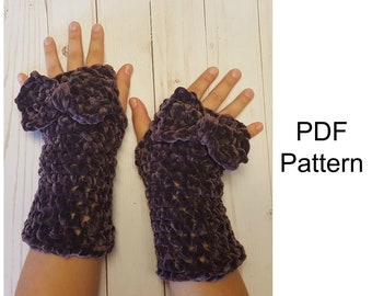 Fingerless Gloves Crochet Pattern, Crochet PDF Pattern, Gloves Pattern, Downloadable PDF Pattern,Free Crochet Pattern,Velvety Smooth Pattern