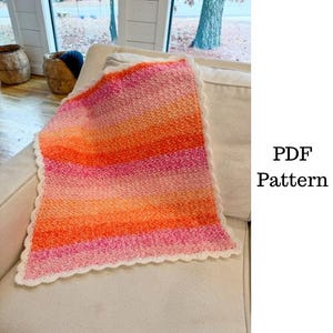 Shell Border Baby Blanket Crochet Pattern, Easy Crochet Blanket, Crochet PDF Pattern, Blanket Crochet Pattern, Downloadable PDF Pattern