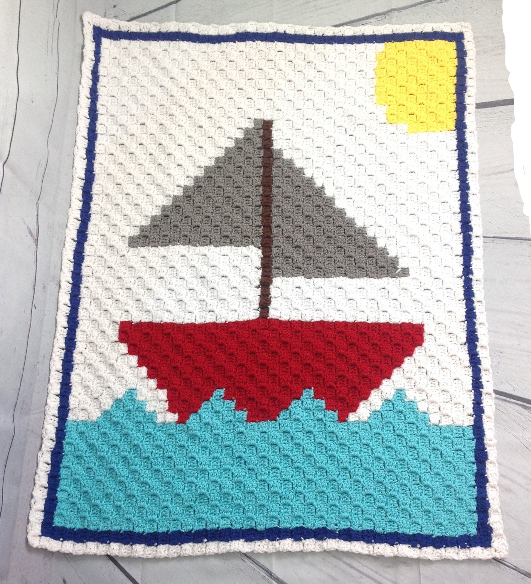 Sailboat Baby Blanket Crochet Pattern, Graphgan Crochet Pattern ...