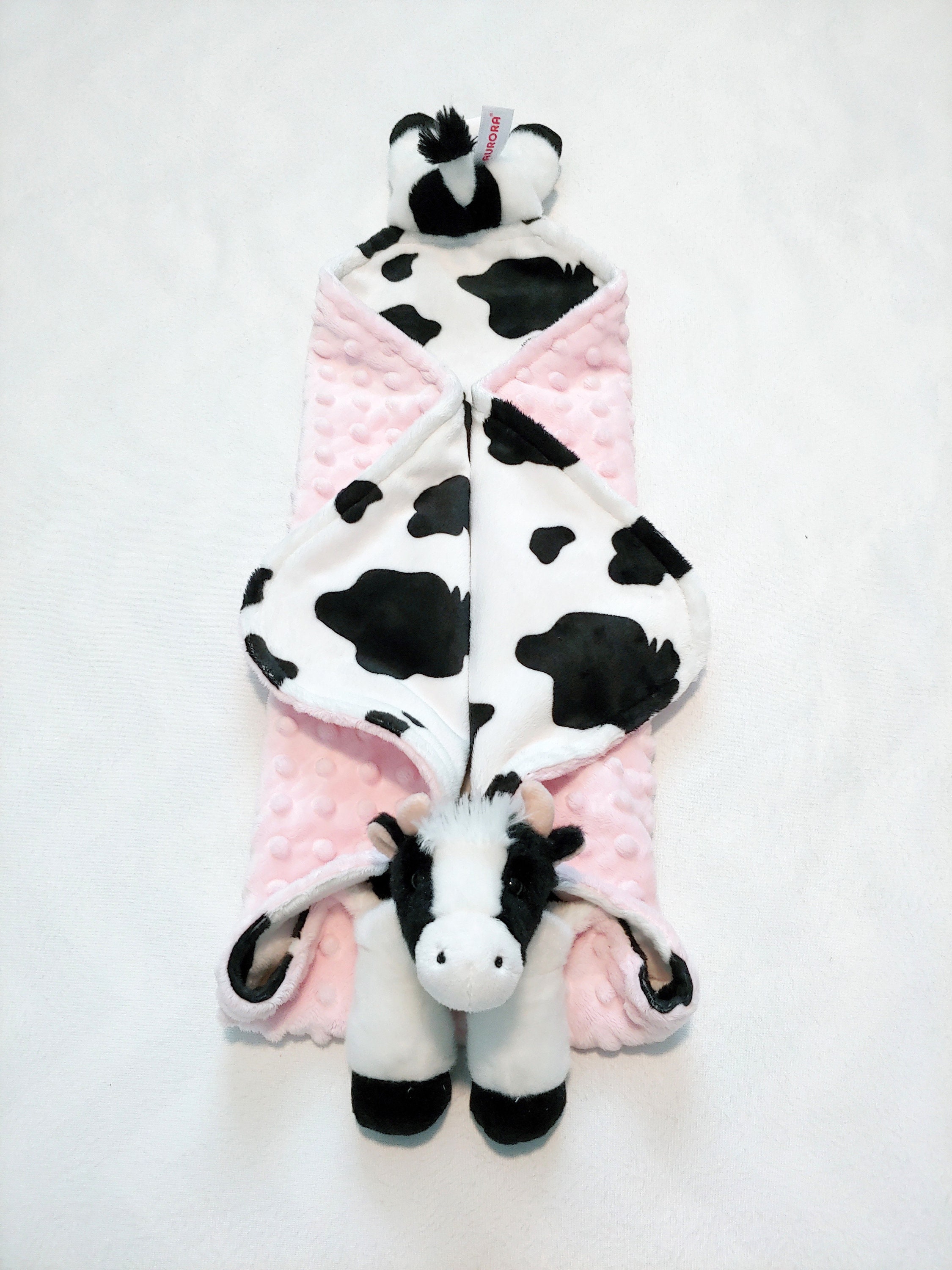 Cow minky blanket baby animal blanket snuggle blanket lovey Etsy
