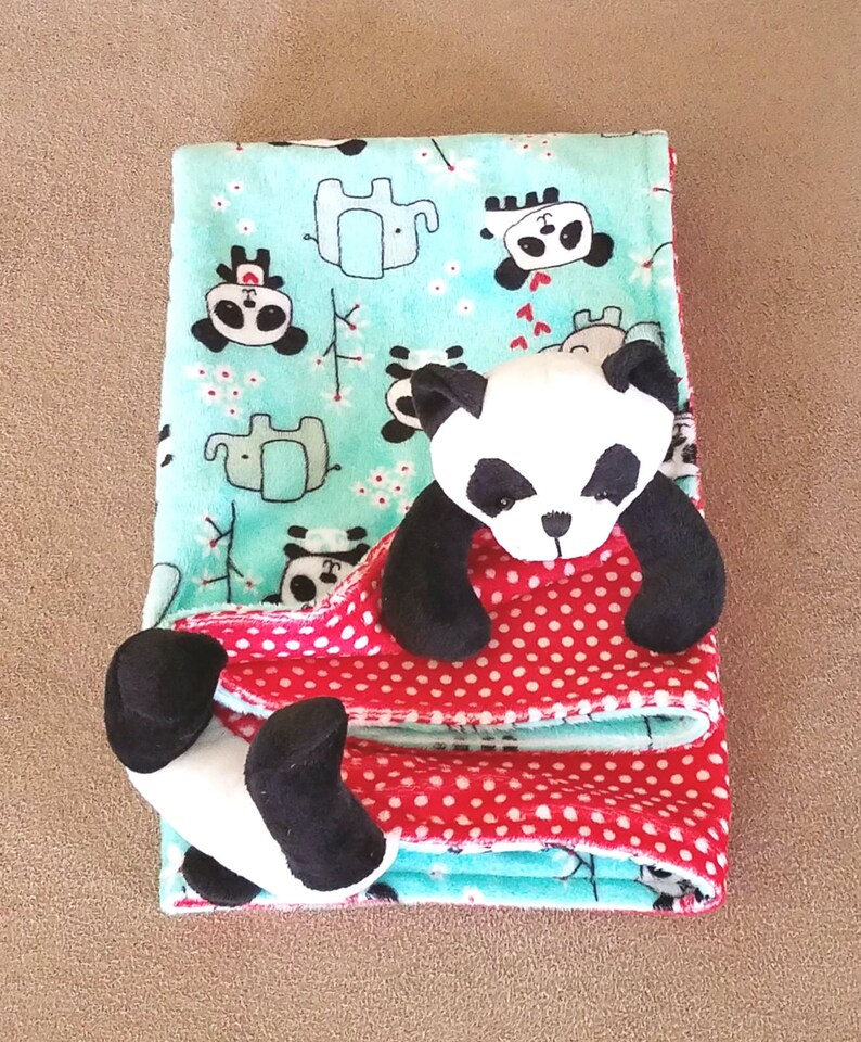 Panda minky blanket baby animal blanket snuggle blanket lovey Etsy