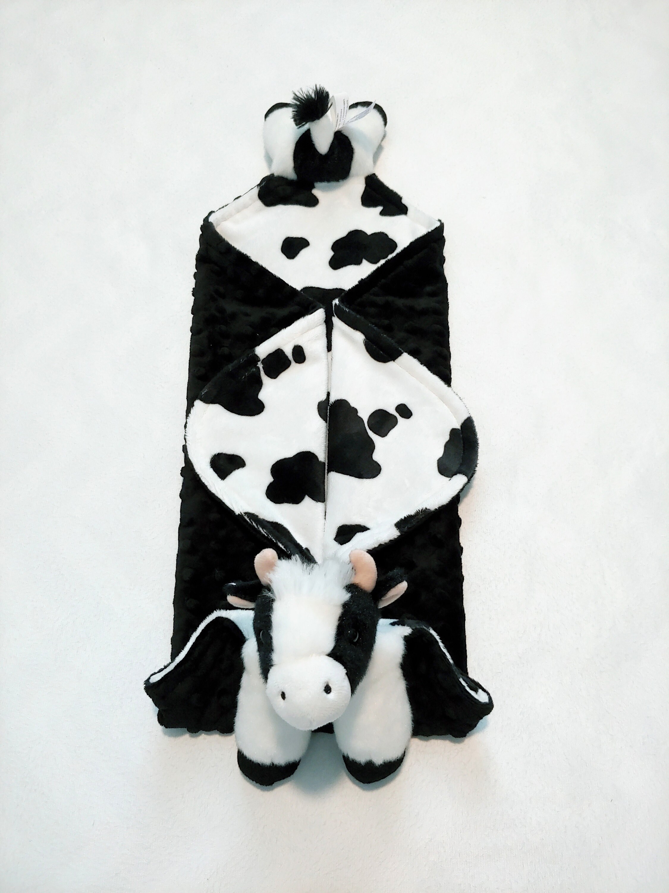 Cow Minky Blanket Baby Animal Blanket Snuggle Blanket Lovey Etsy