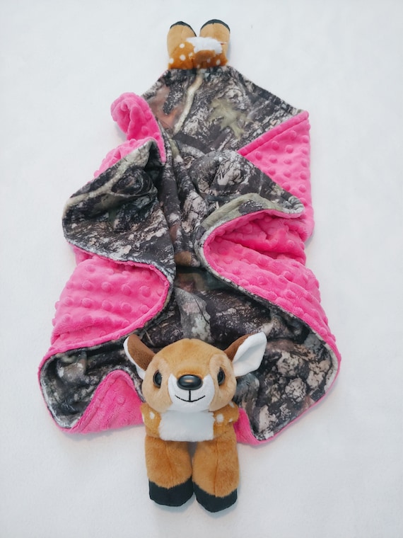 Deer minky baby blanket animal blanket snuggle blanket lovey Etsy
