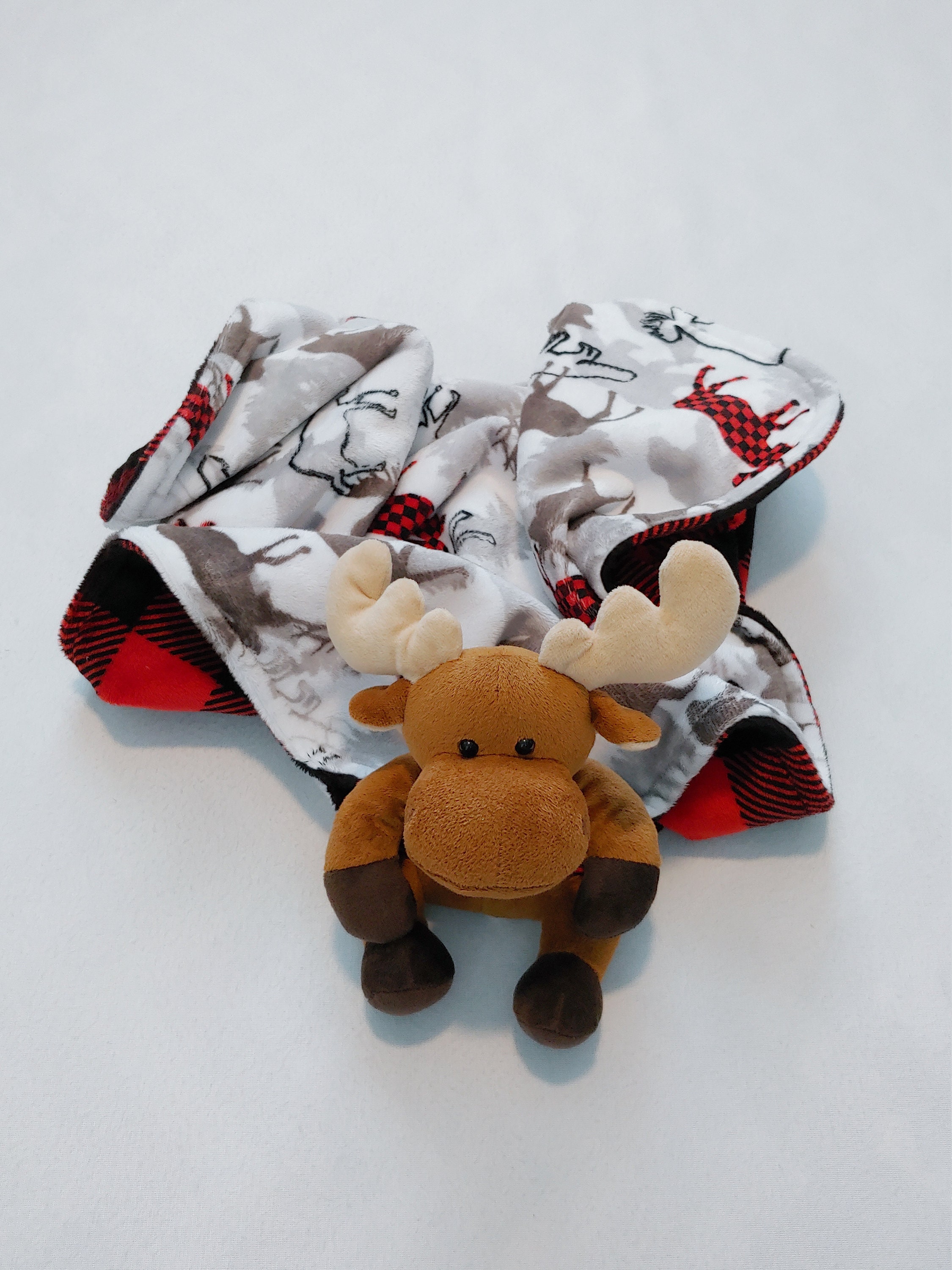 Moose minky blanket baby animal blanket snuggle blanket lovey Etsy