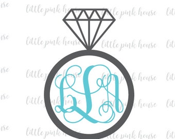 Wedding Monogram, Ring Monogram, Wedding Ring SVG, Bride Monogram, bride monogram svg, Diamond Ring SVG, Ring SVG, Bride svg, Bride Monogram
