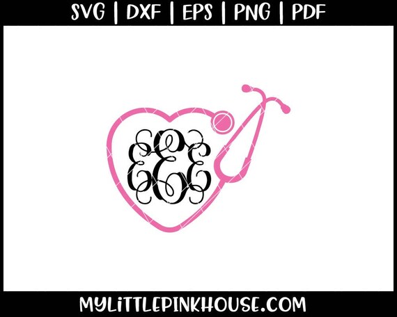 Download Heart Stethoscope Svg Stethoscope Svg Stethoscope Monogram Etsy