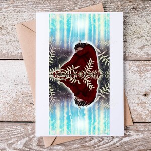 Carte de voeux Reflet - oeuvre d'art originale - Enveloppe kraft de 5 x 7 po.