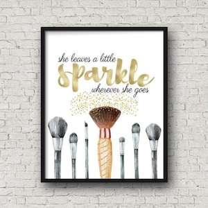 She Leaves A Little Sparkle Wherever She Goes, Kate Spade Quote, Printable Wall Art