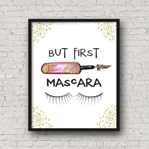But First Mascara, Printable Wall Art, Makeup Wall Art, Makeup Print, Eyelashes Print, Lashes Print, Beauty Print, Glam Room Wall Art