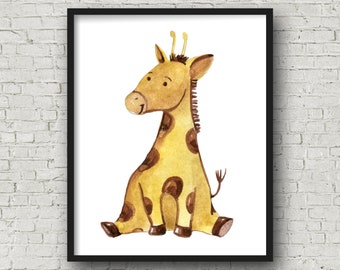 Giraffe Nursery Printable Wall Art, Nursery Decor, Nursery Art, Nursery Prints, Gender Neutral, Baby Shower Gift, Baby Room, Animal Print