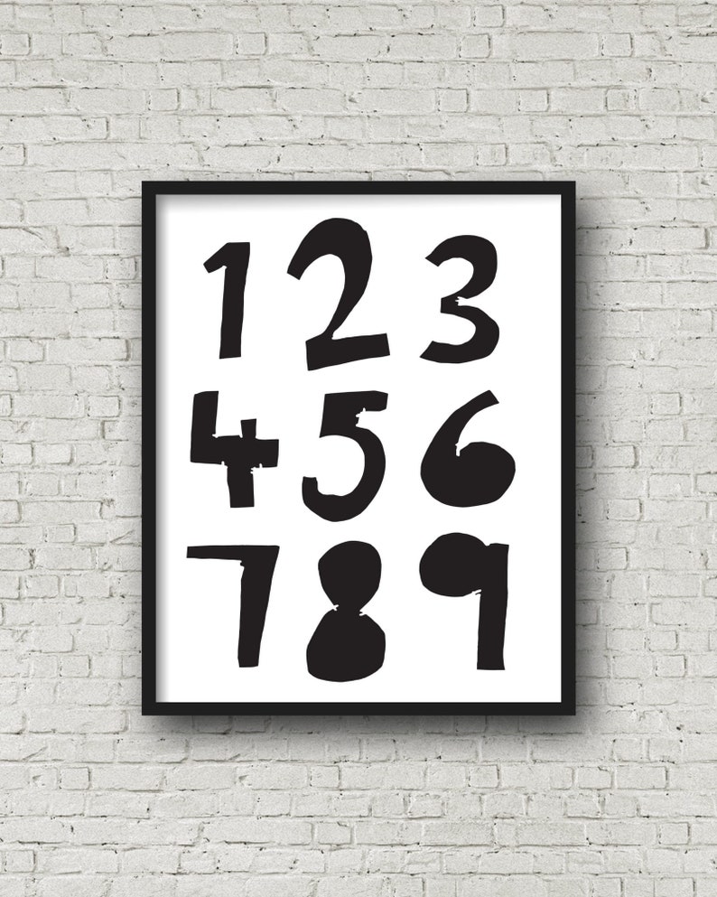 Numbers Print Printable Wall Art Kids Room Print Nursery Etsy