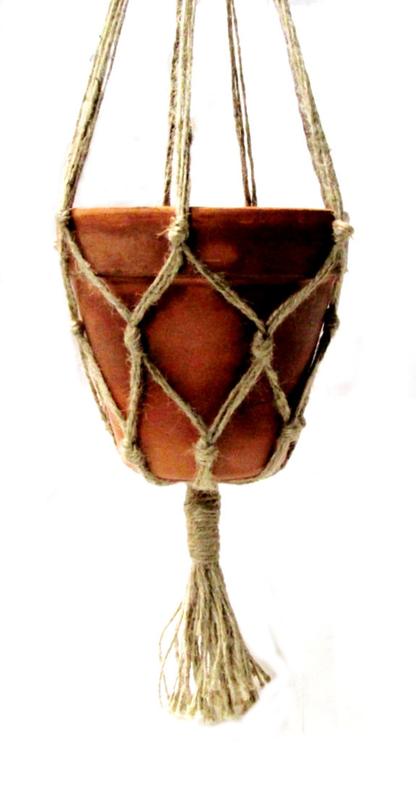 PLANT HANGER Handmade of Natural Jute 36 Etsy