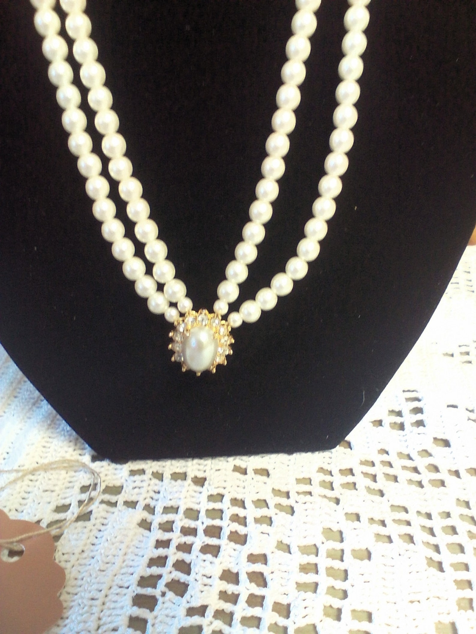 Vintage Costume Pearl Necklace Bridesmaid Jewelry Retro Etsy