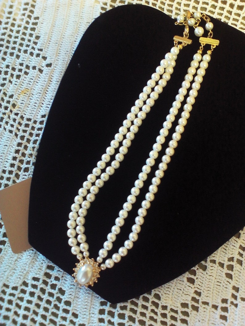 Vintage Costume Pearl Necklace Bridesmaid Jewelry Retro Etsy