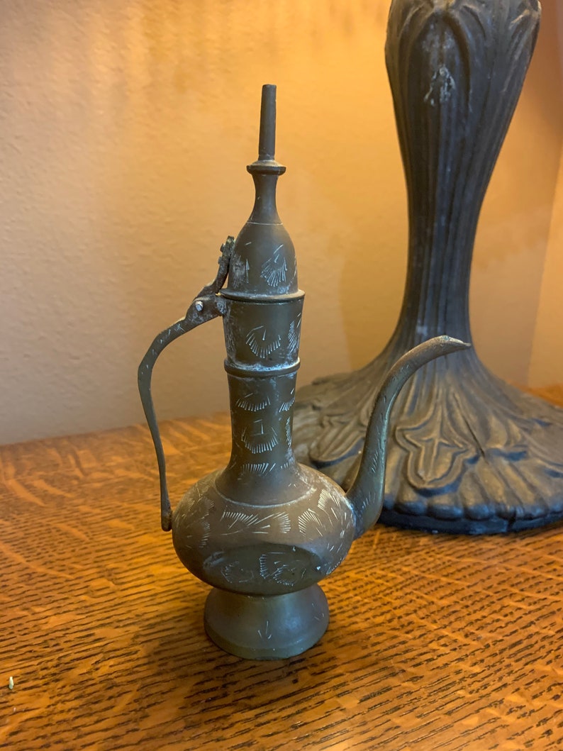 Vintage Art Deco Miniature Brass Teapot Etsy