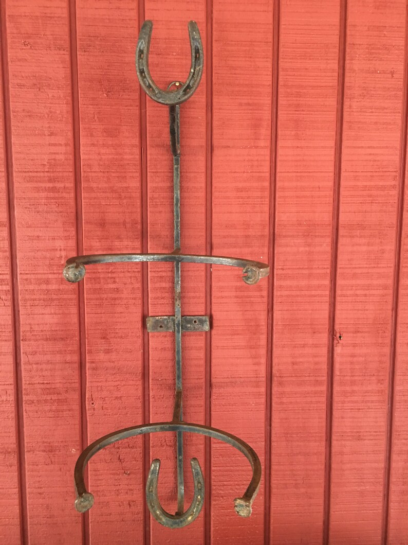 Hat Rack Iron Horseshoe Wrought Iron Decor Man Cave Cowboy Etsy