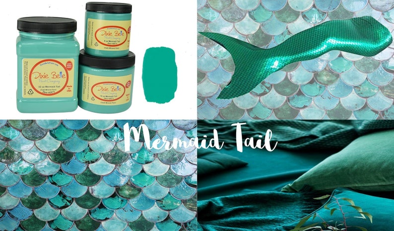 Mermaid Tail Chalk Paint Teal Dixie Belle New Color Image 0