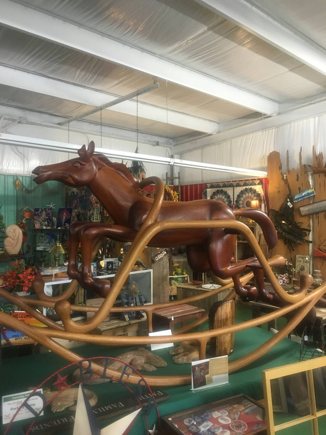 life size wooden rocking horse