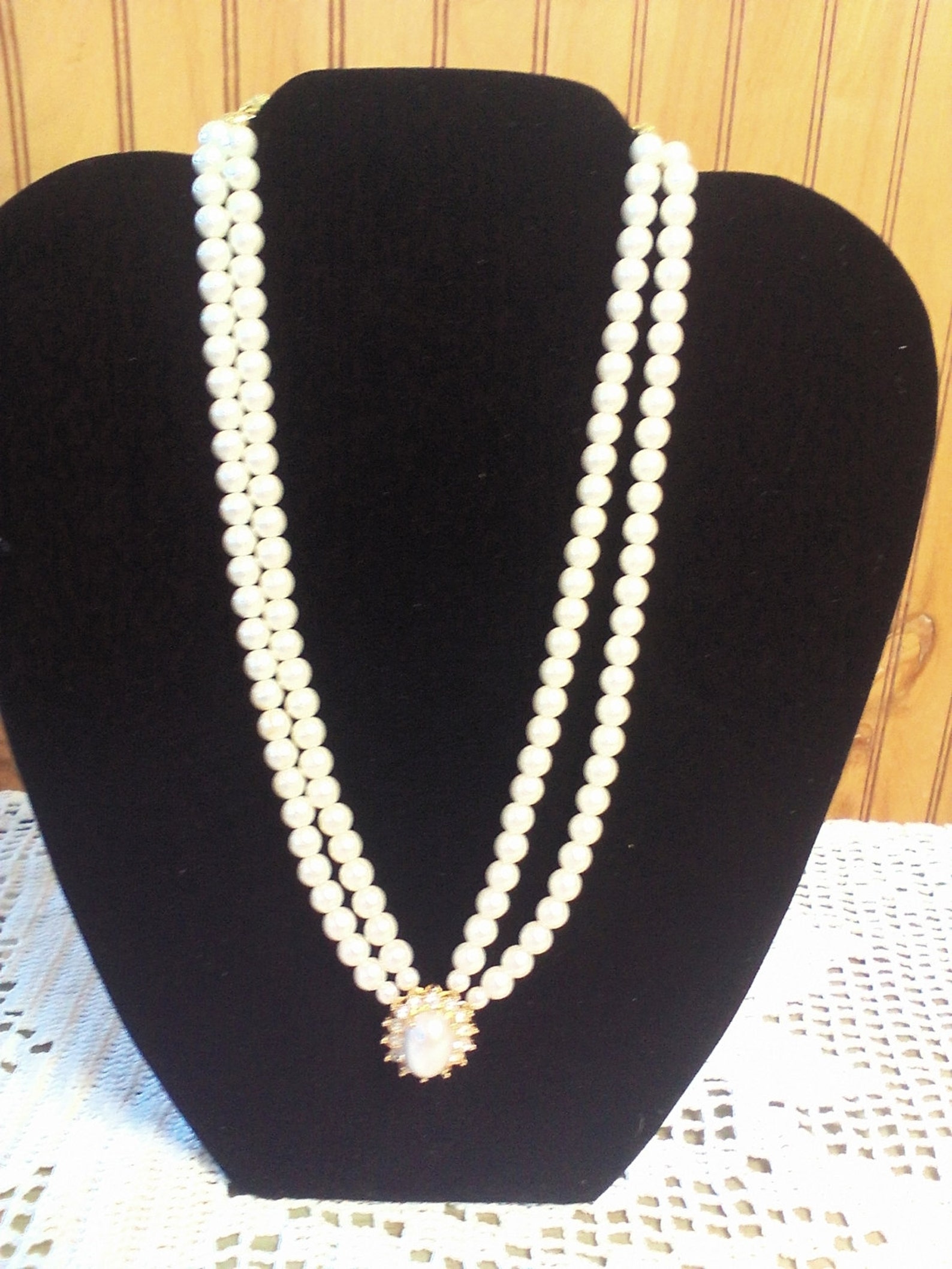 Vintage Costume Pearl Necklace Bridesmaid Jewelry Retro Etsy