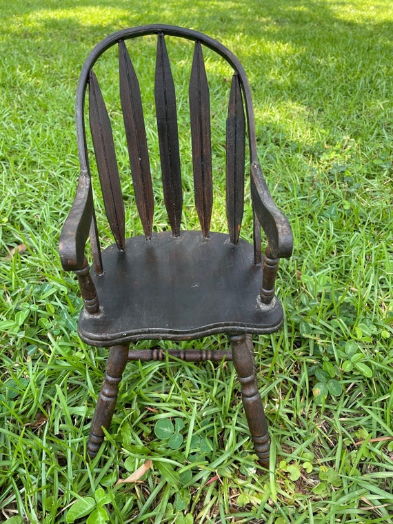 Vintage Doll Chair Mini Wood Chair Etsy