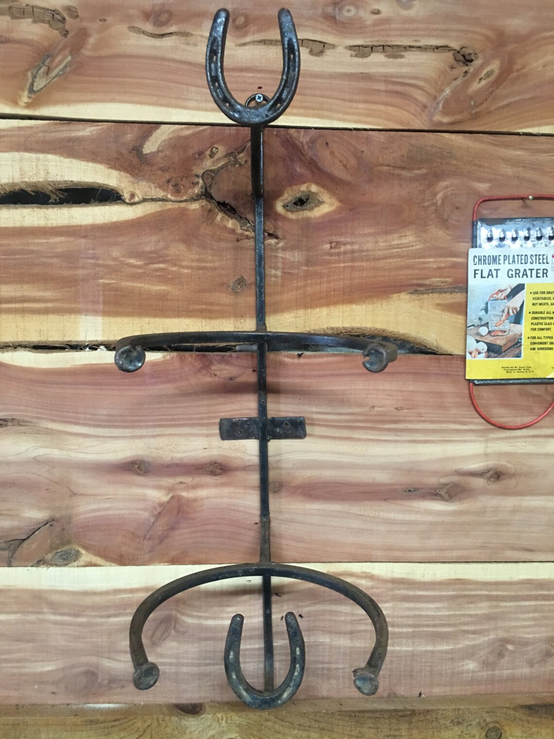 Hat Rack Iron Horseshoe Wrought Iron Decor Man Cave Cowboy Etsy