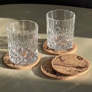 Downtown NYC New York City map coasters engraved cork set of 4 image 7
